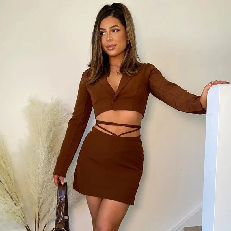 Bruine co-ord blazer set