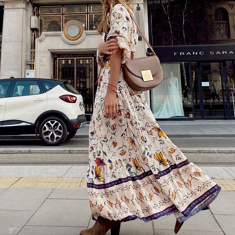 Maxi jurk met boho print