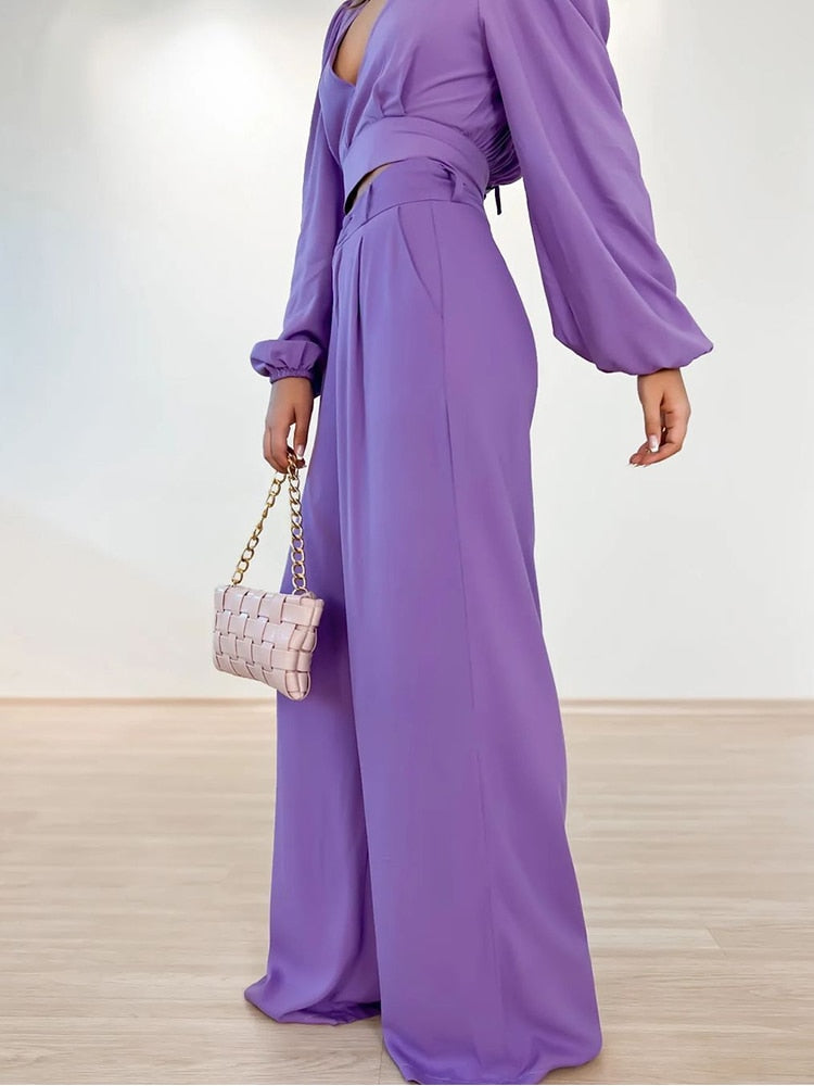 Paarse two piece set