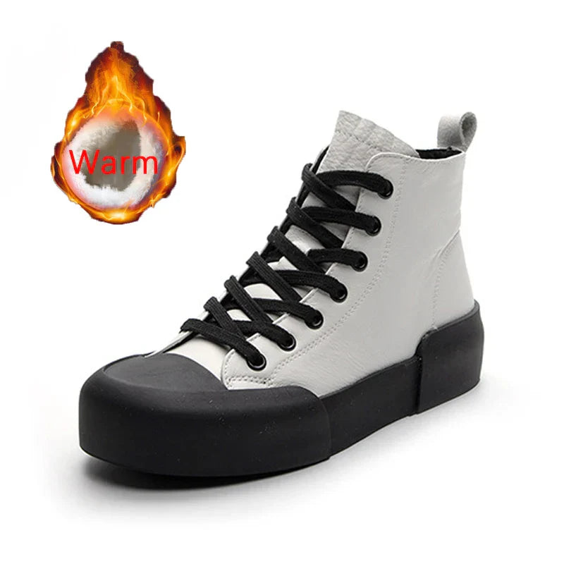 ModeParisienne® Esther - Hoge Sneakers Echt Leer