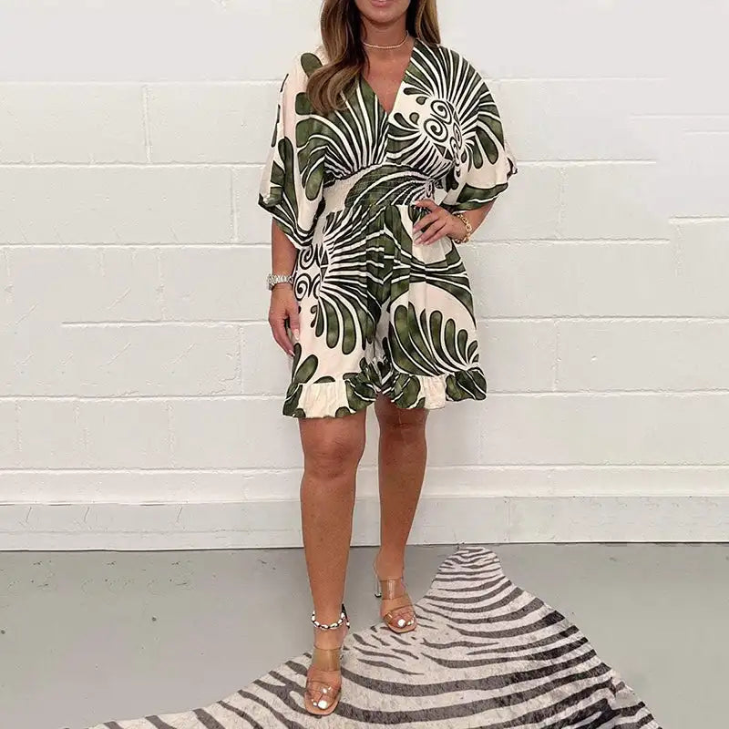 Anna | zomer jumpsuit met grafische print