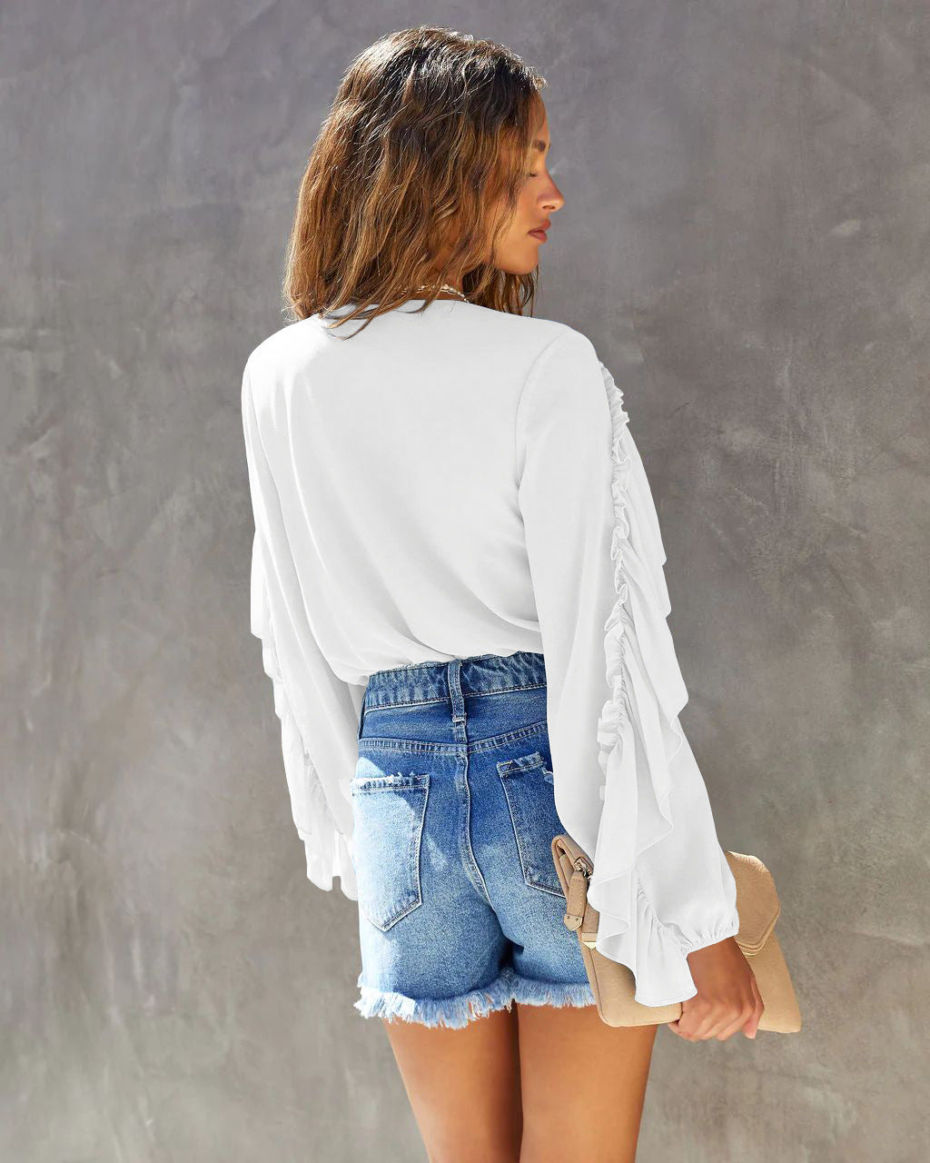 Witte body met ruffles