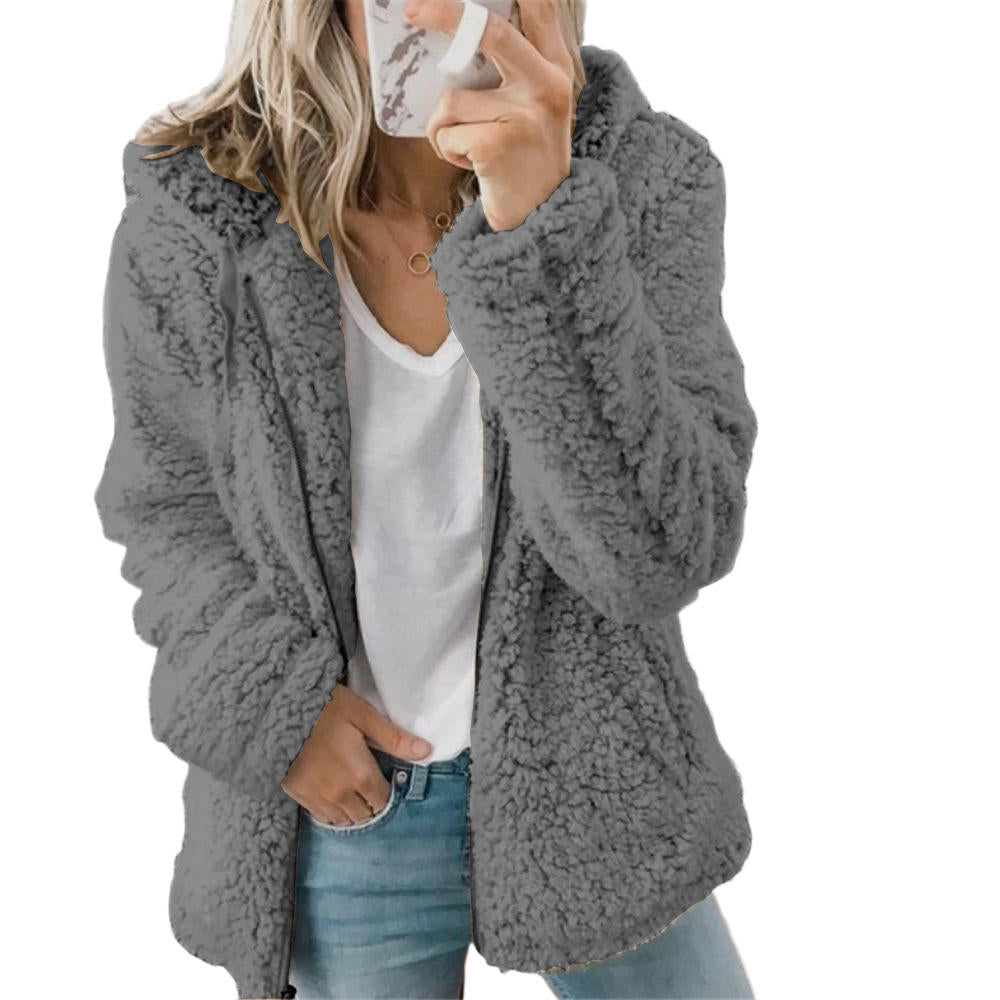 Wilda - Elegante beren teddybontjas: zachte fleecejas met zakken en ritssluiting