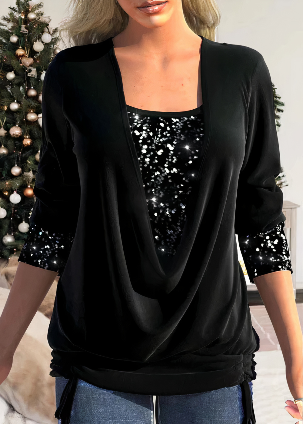 Sarina - Stijlvolle glitterblouse