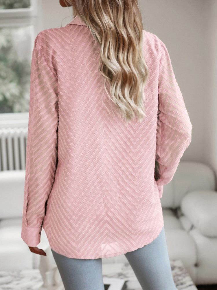 Roze blouse met patroon