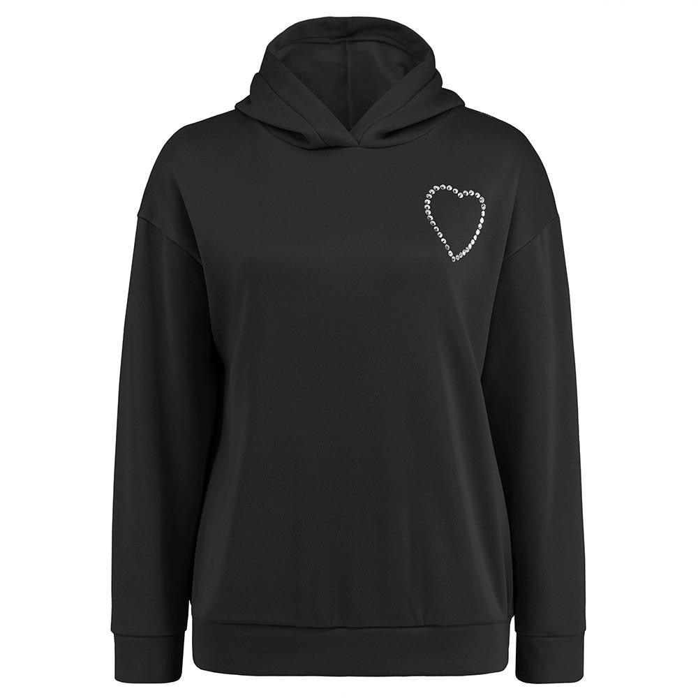 Zwarte hoodie met hartje