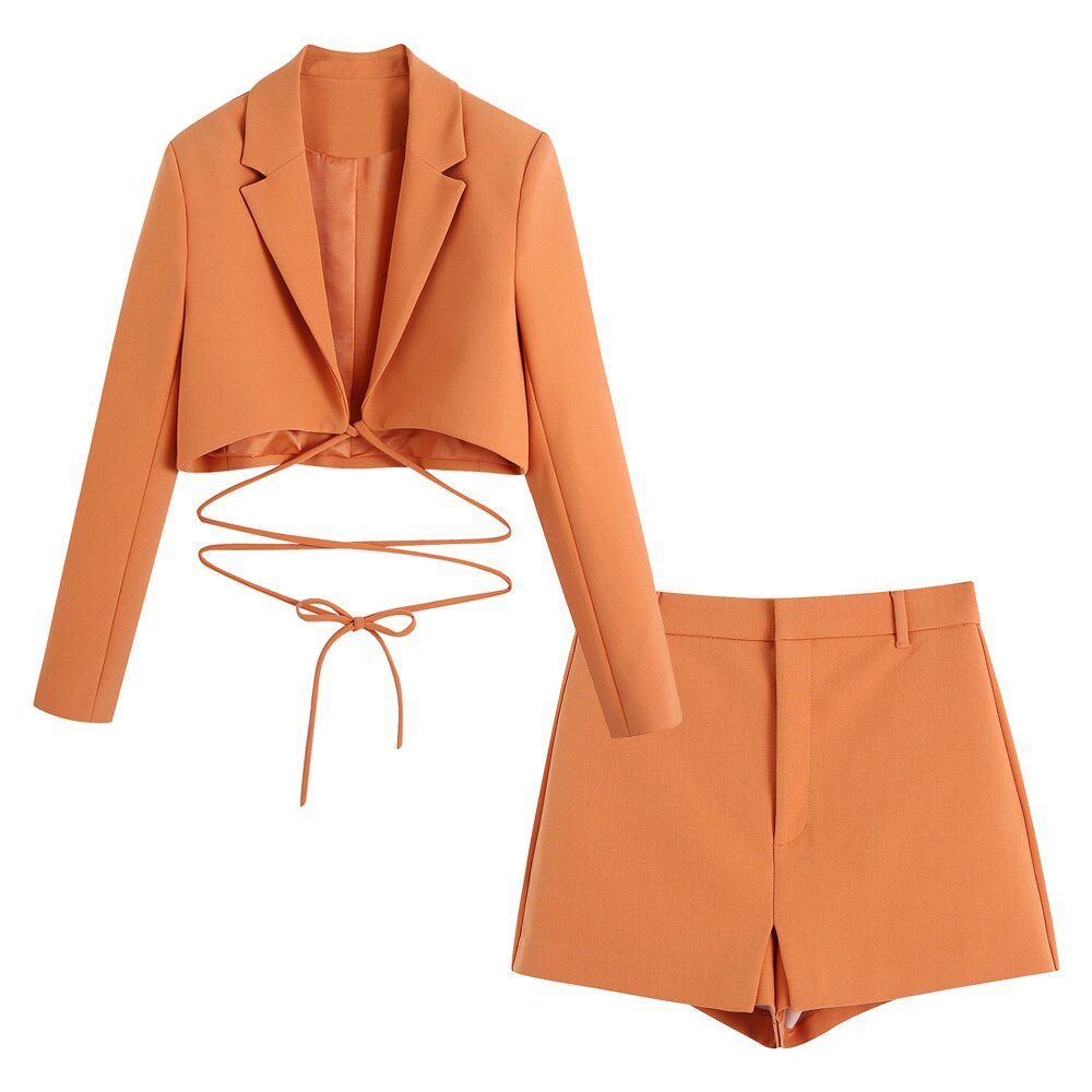 Two piece set cropped blazer