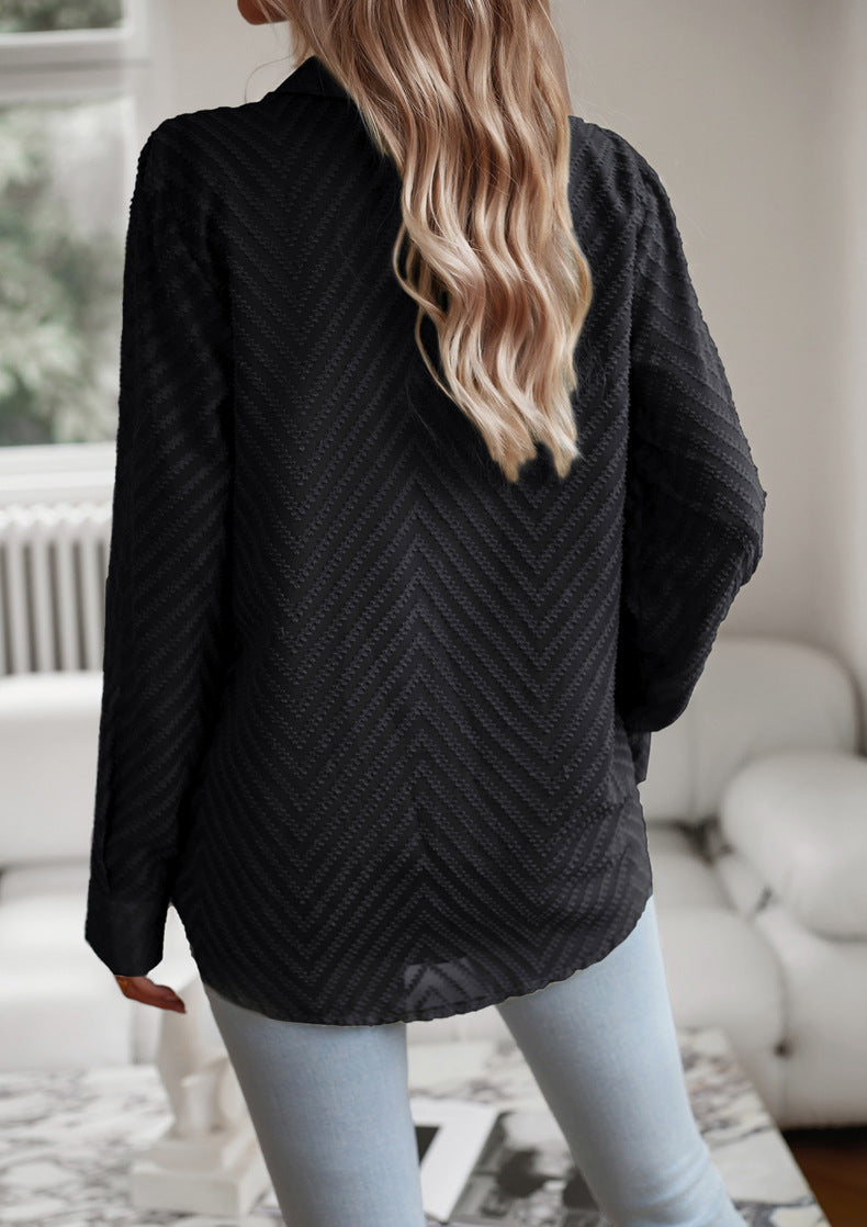 Zwarte blouse met patroon