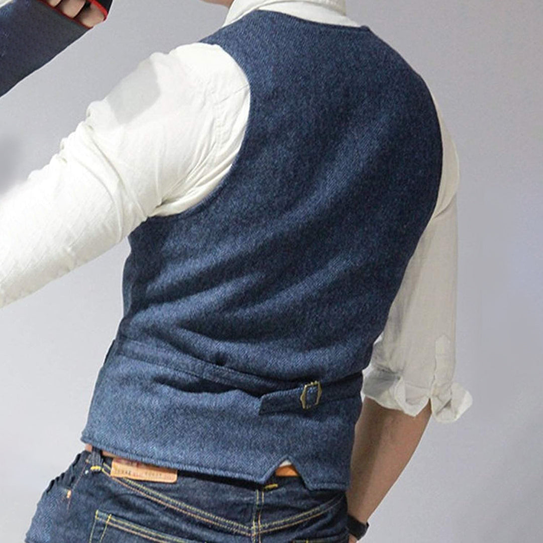 Spijker denim gilet voor heren