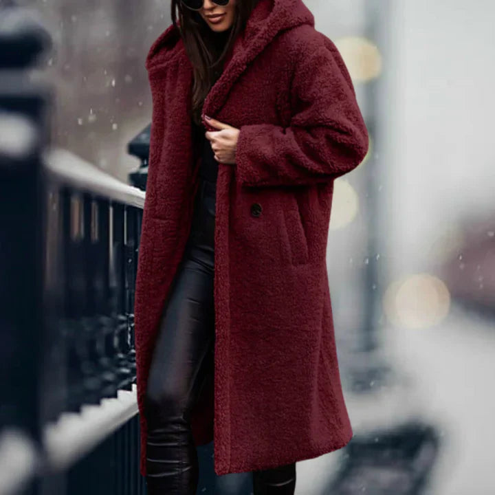Cantelle Fleece Jas | Trendy lange polar fleece mantel voor dames