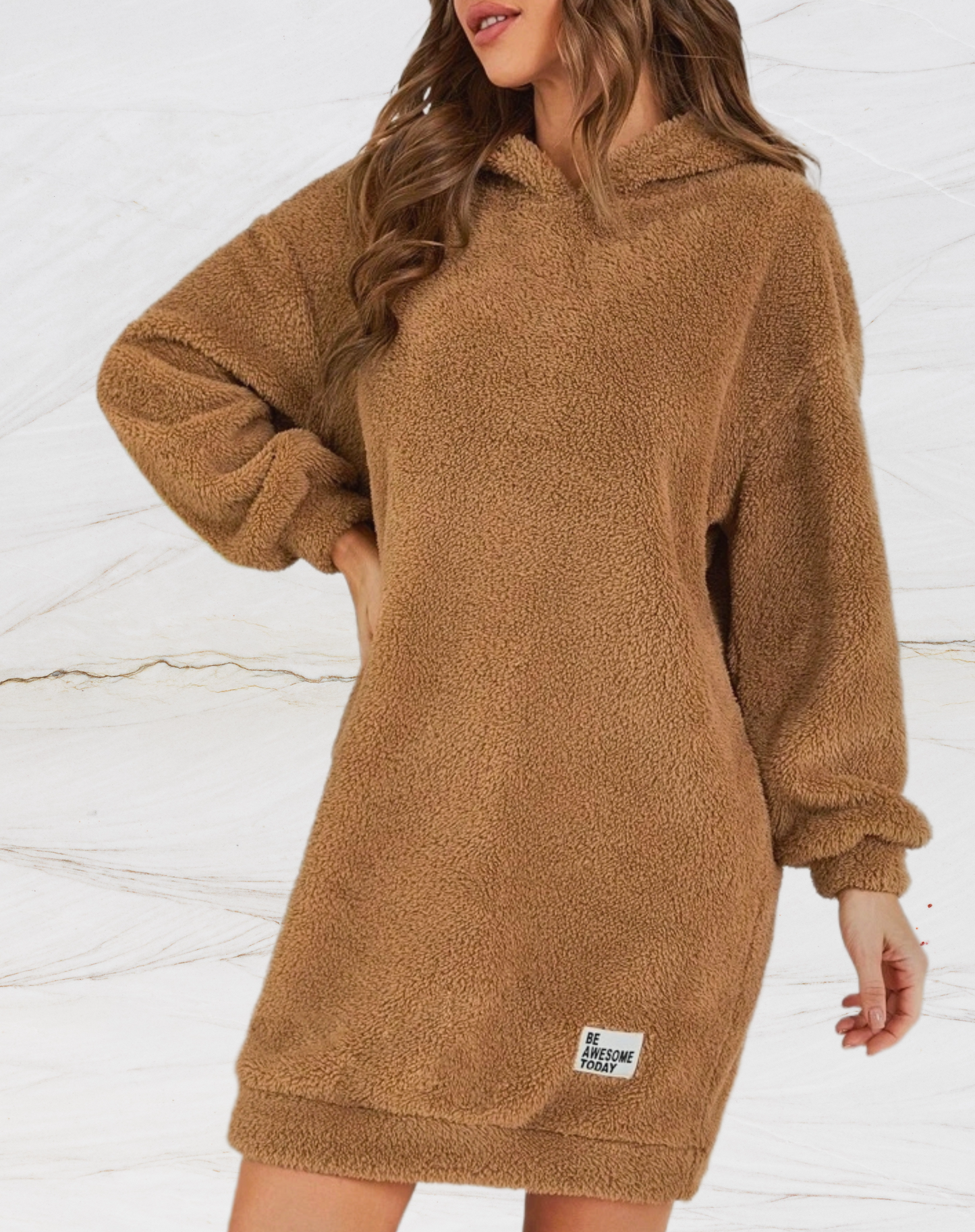 Venus | Oversized lange fluffy hoodie voor dames