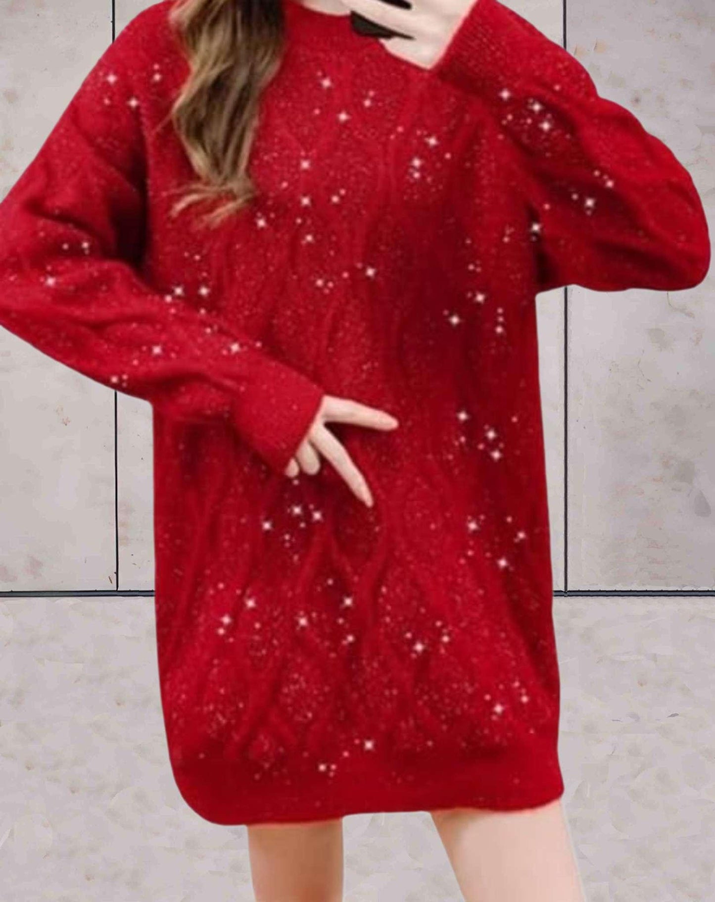 Yana | Elegante gebreide trui met ronde hals en glitters