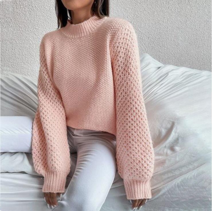 Roze knitted trui