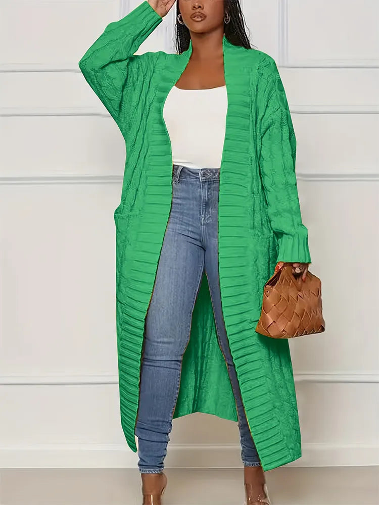 Lang gebreid vest