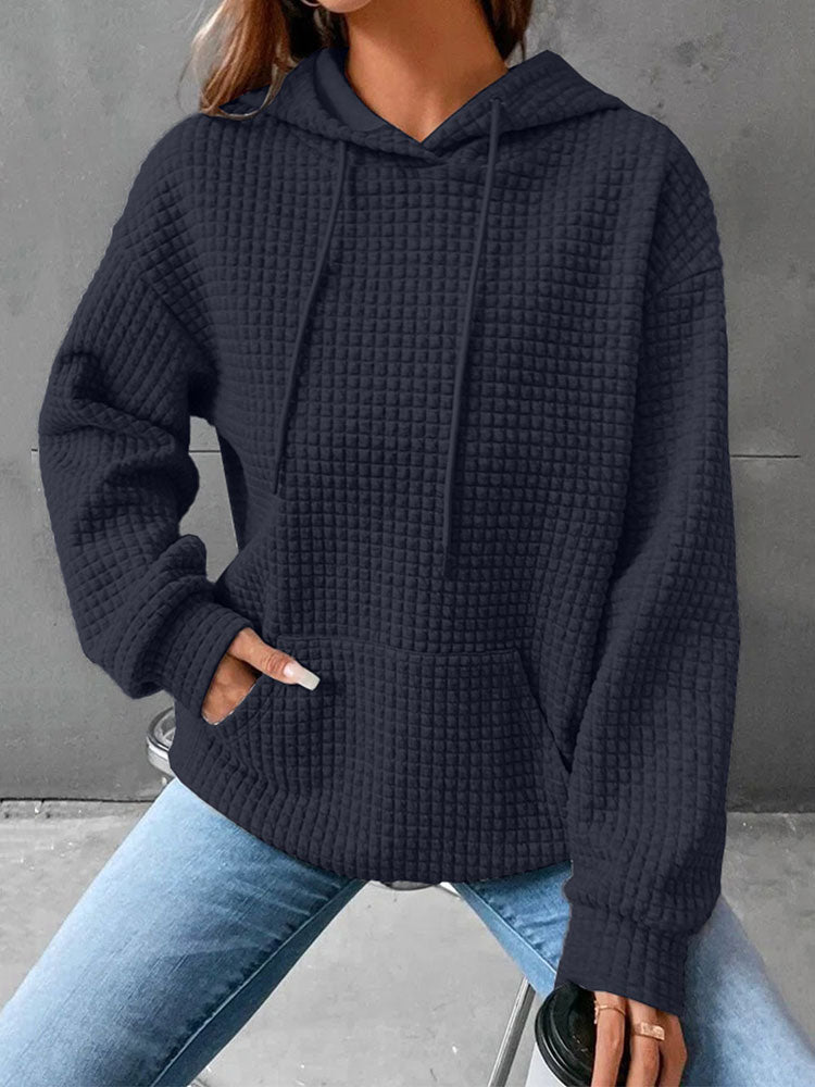 Donkerblauwe hoodie met patroon