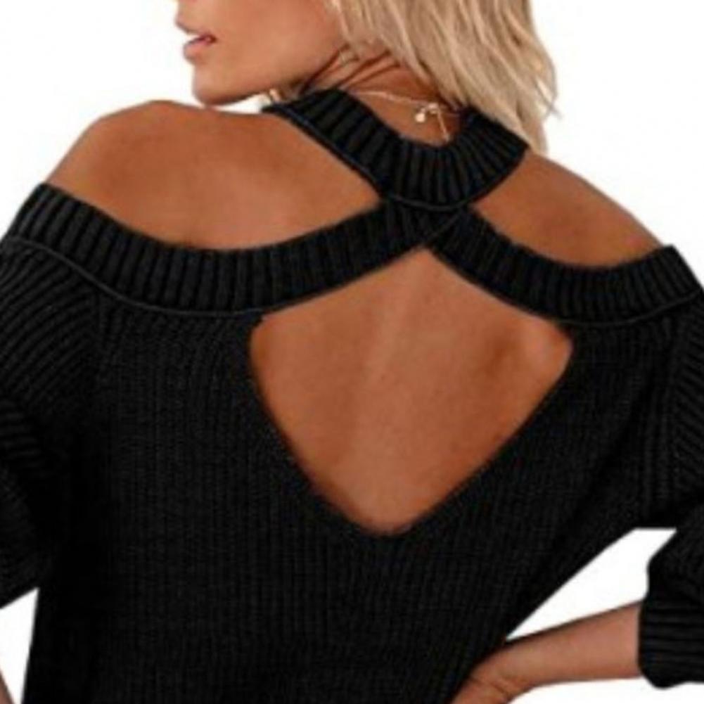 Zwarte trui met open schouders