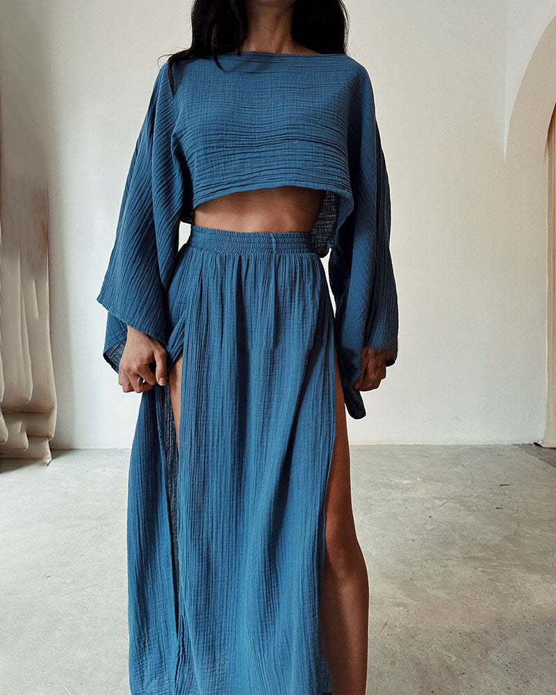 Mara | boho crop top en maxi rok sets