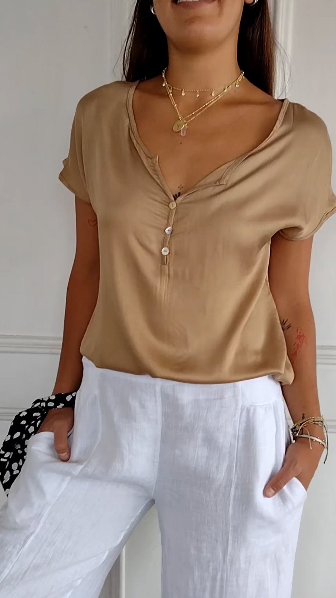 Malvina - Comfortabel T-shirt met V-hals