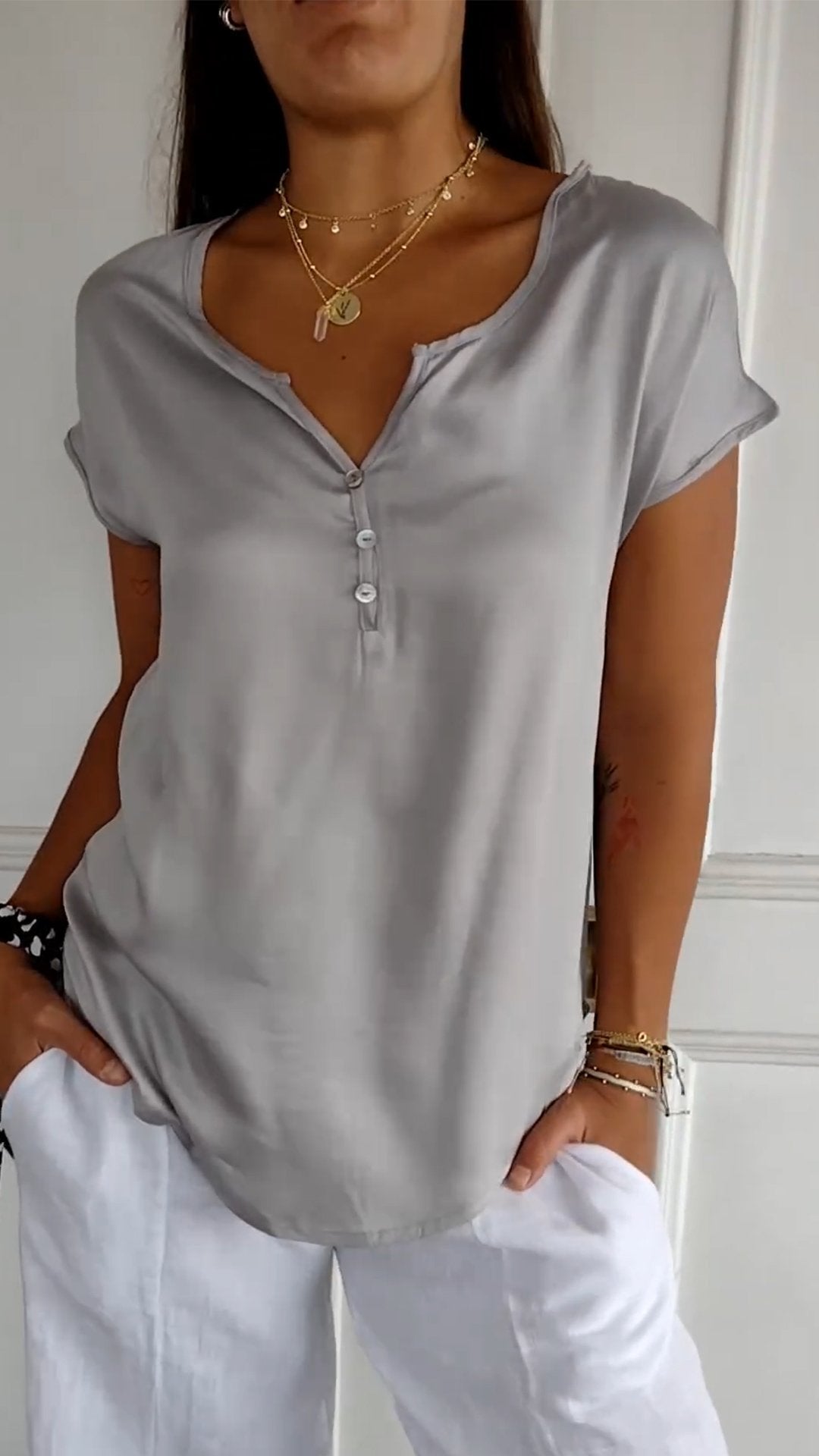 Malvina - Comfortabel T-shirt met V-hals