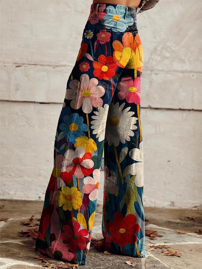 Broek met bloemen voor dames