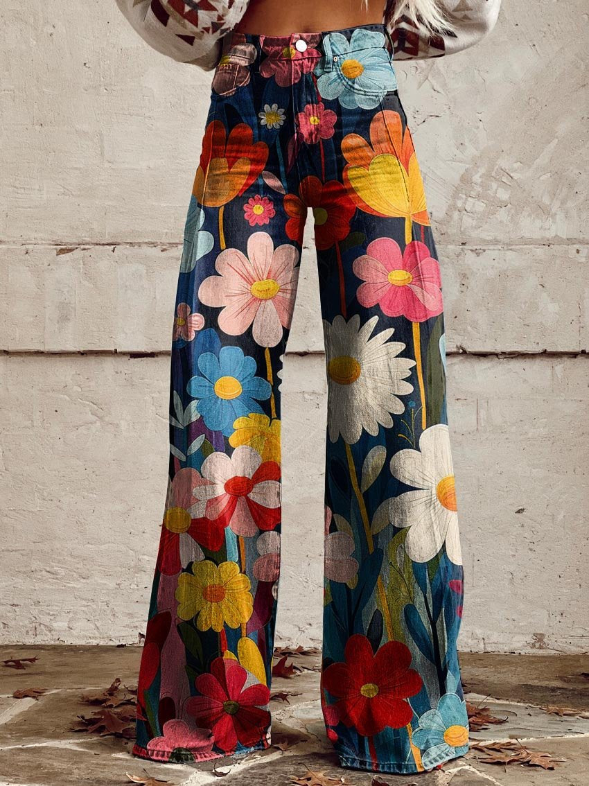 Broek met bloemen voor dames