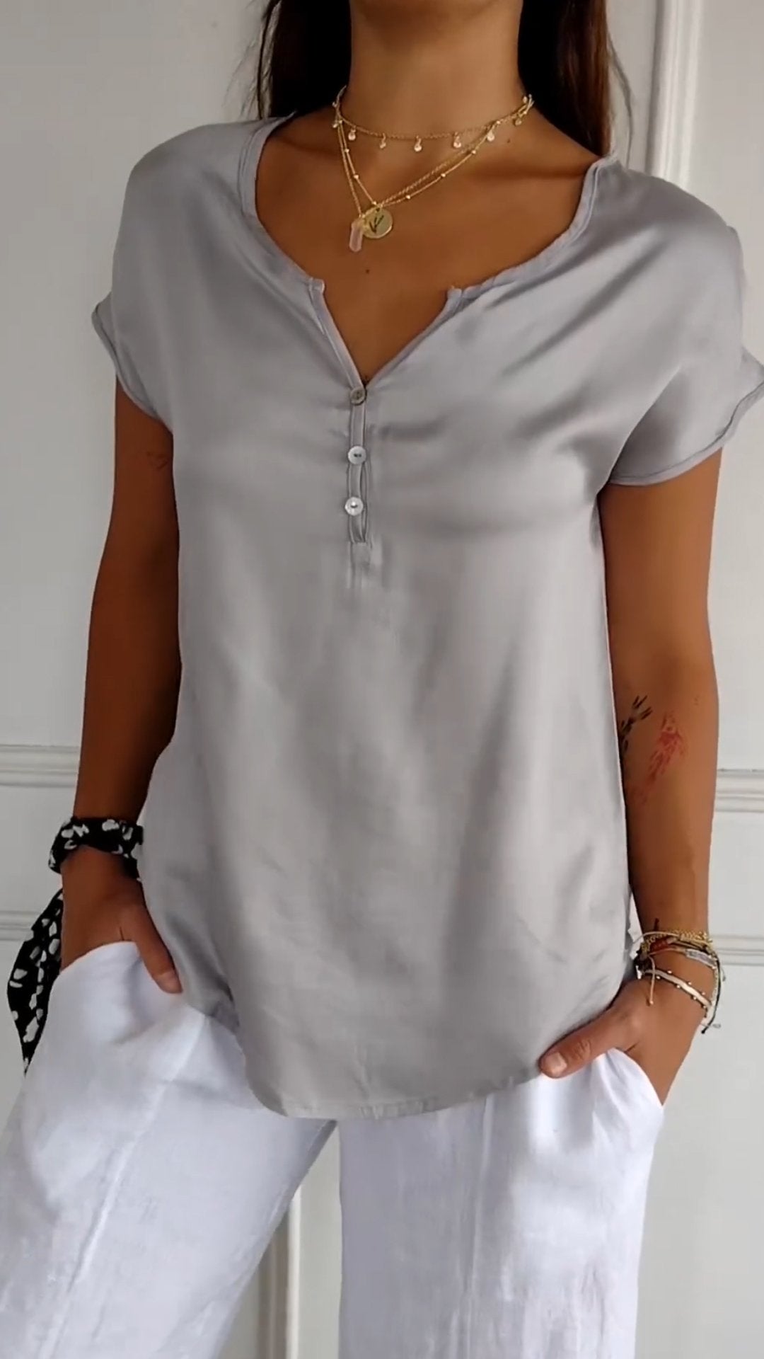 Malvina - Comfortabel T-shirt met V-hals