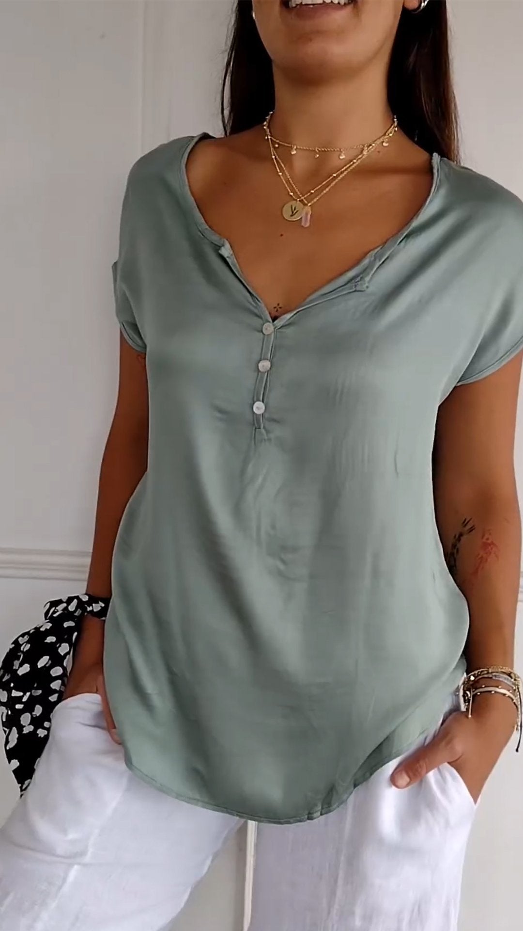 Malvina - Comfortabel T-shirt met V-hals