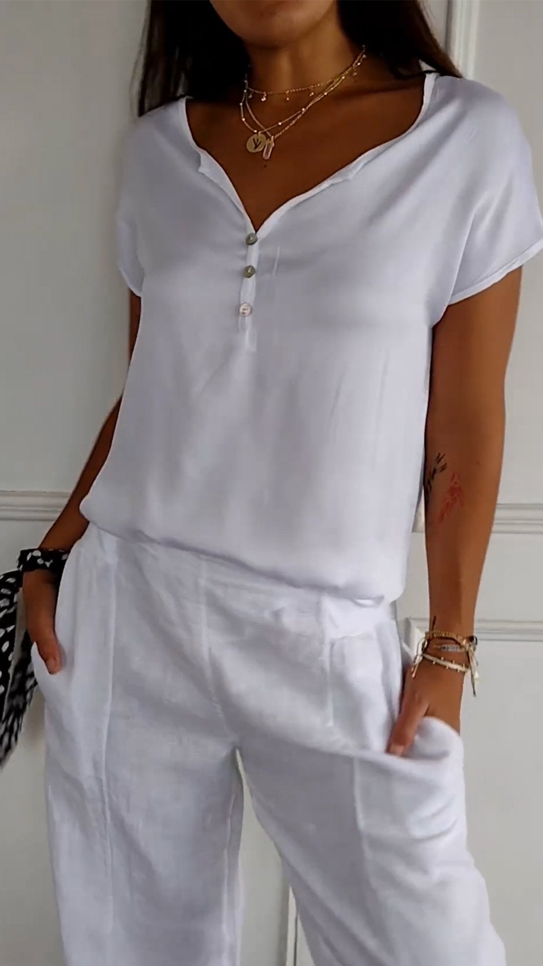 Malvina - Comfortabel T-shirt met V-hals