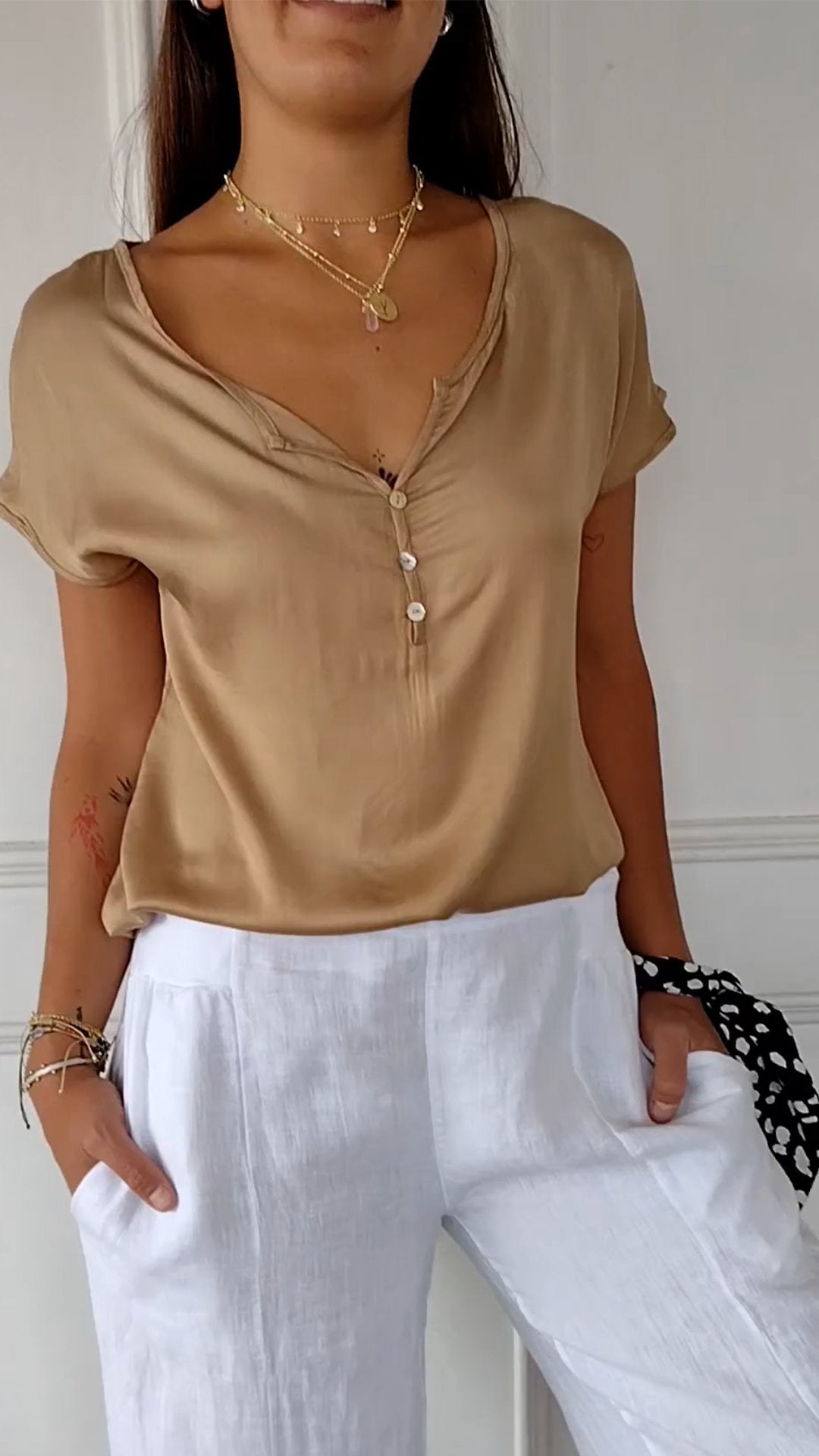 Malvina - Comfortabel T-shirt met V-hals