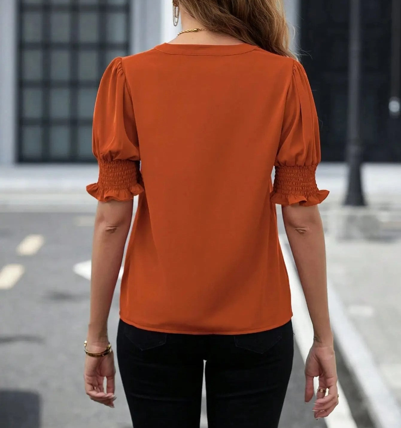 Jade | elegante blouse met pofmouwen