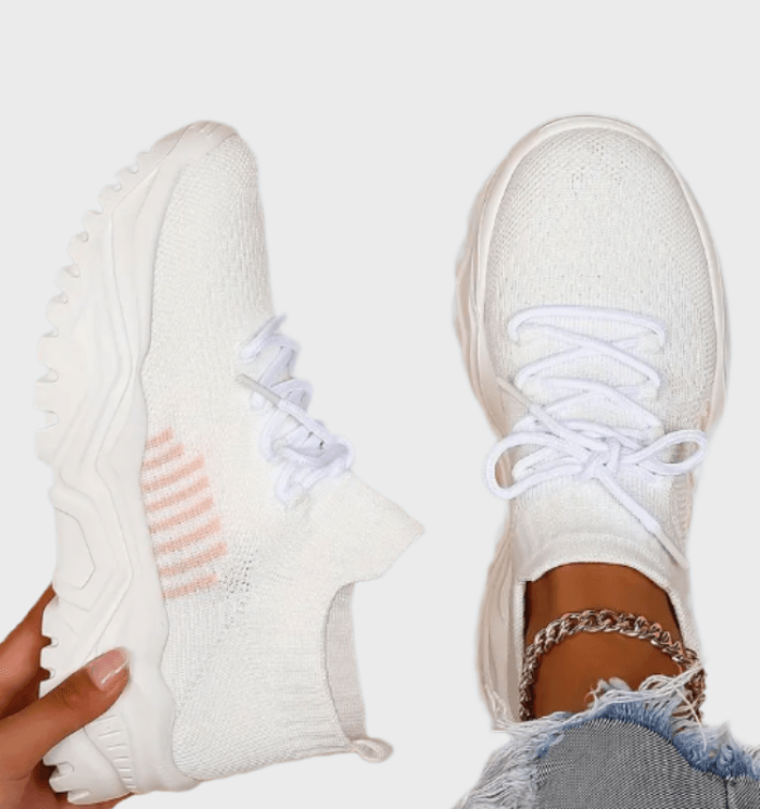 Annabella - Dames sneakers met dikke zool en veters