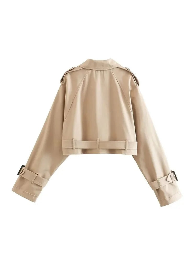 Lily | stijlvolle cropped trenchcoat