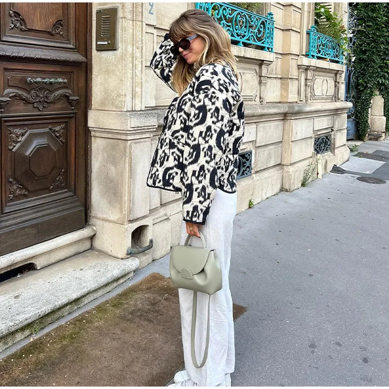 Wit/zwart jasje met print