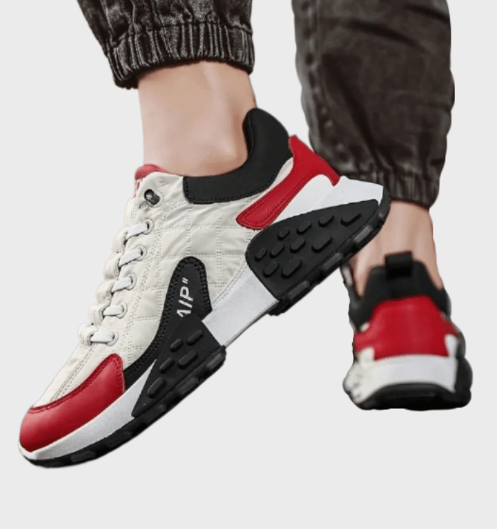 Cassius - Driekleurige halfhoge sneakers voor heren met reliëfontwerp