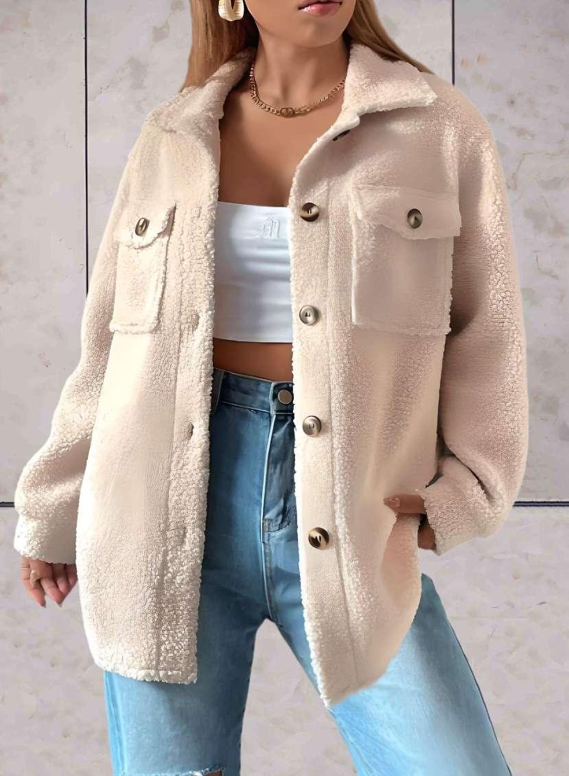 Samantha - comfortabel zacht stijlvol colbert met 2 zakken aan de bovenkant en knopen