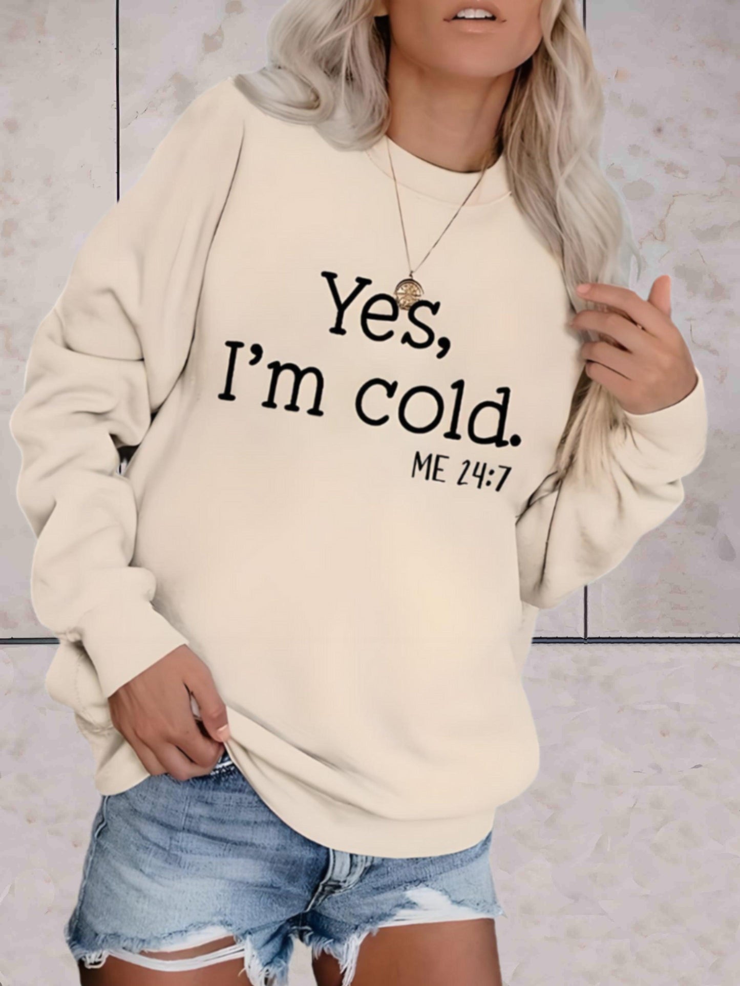 Hazel - Oversized trui met ronde hals en opvallende print