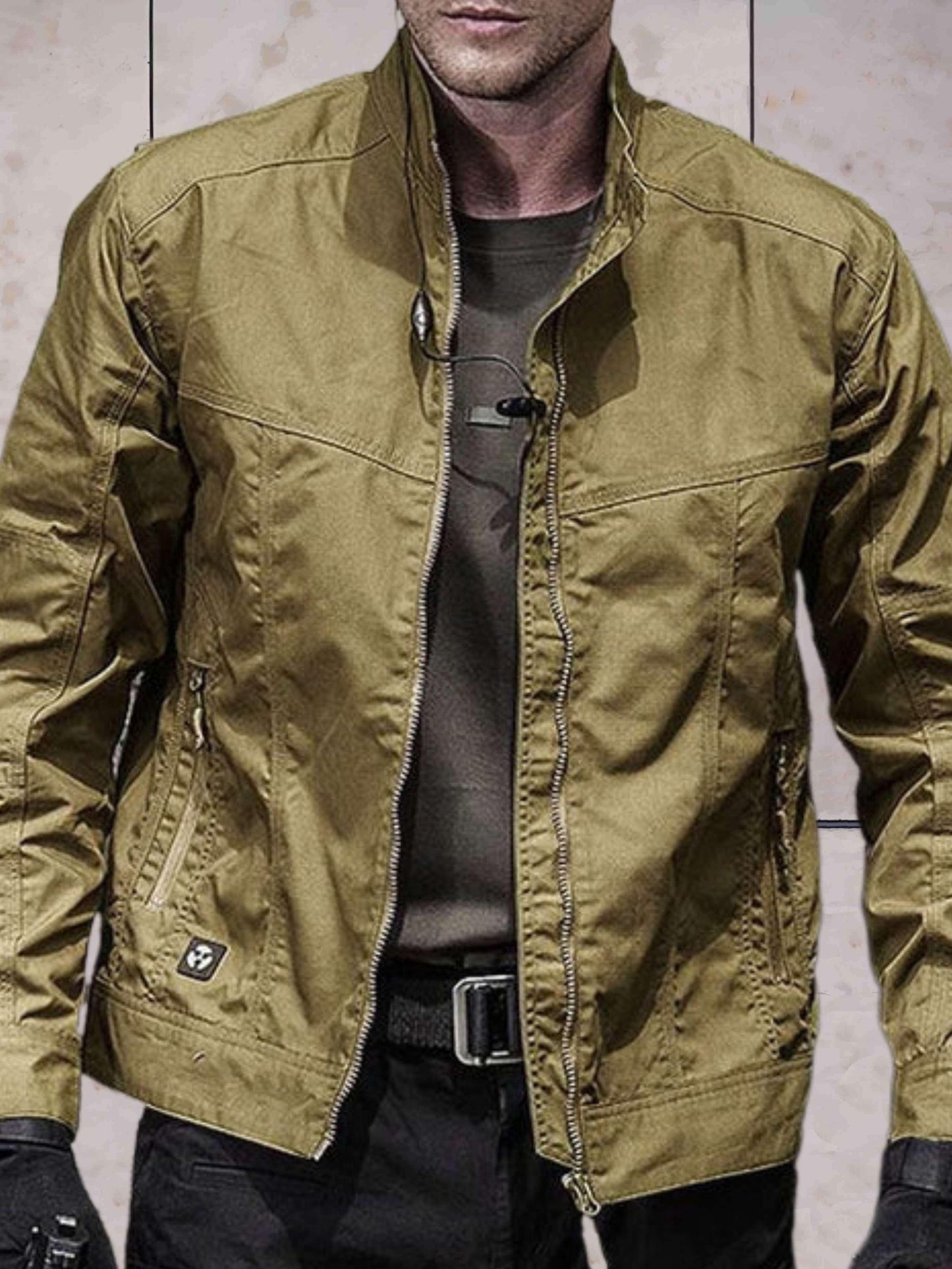 Dean - warme en waterdichte cargojas met knoopsluiting op de mouw en ritssluiting aan de voorkant