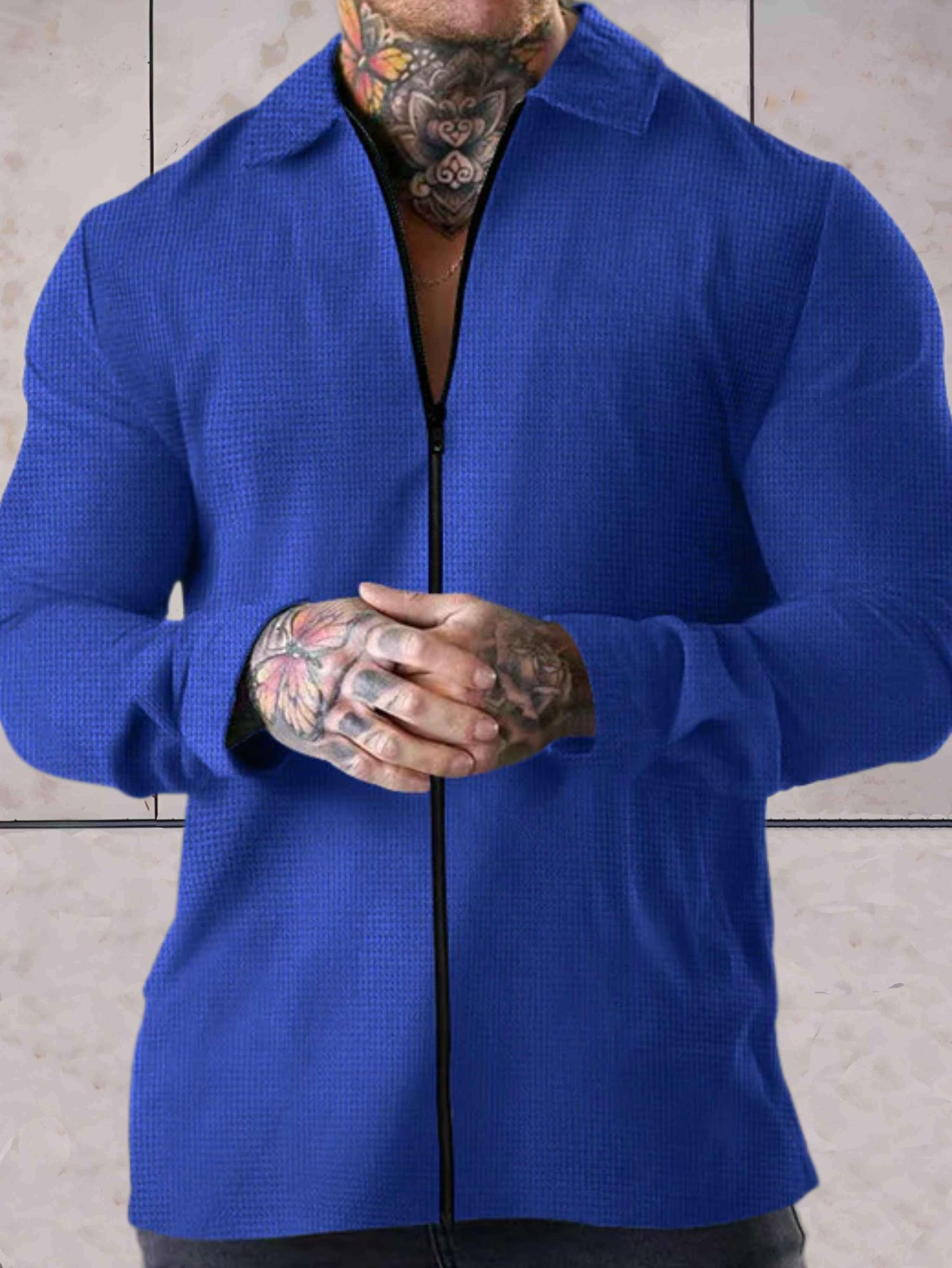 Carlos - eenvoudig en formeel zakelijk jack met een polokraag en volledige ritssluiting