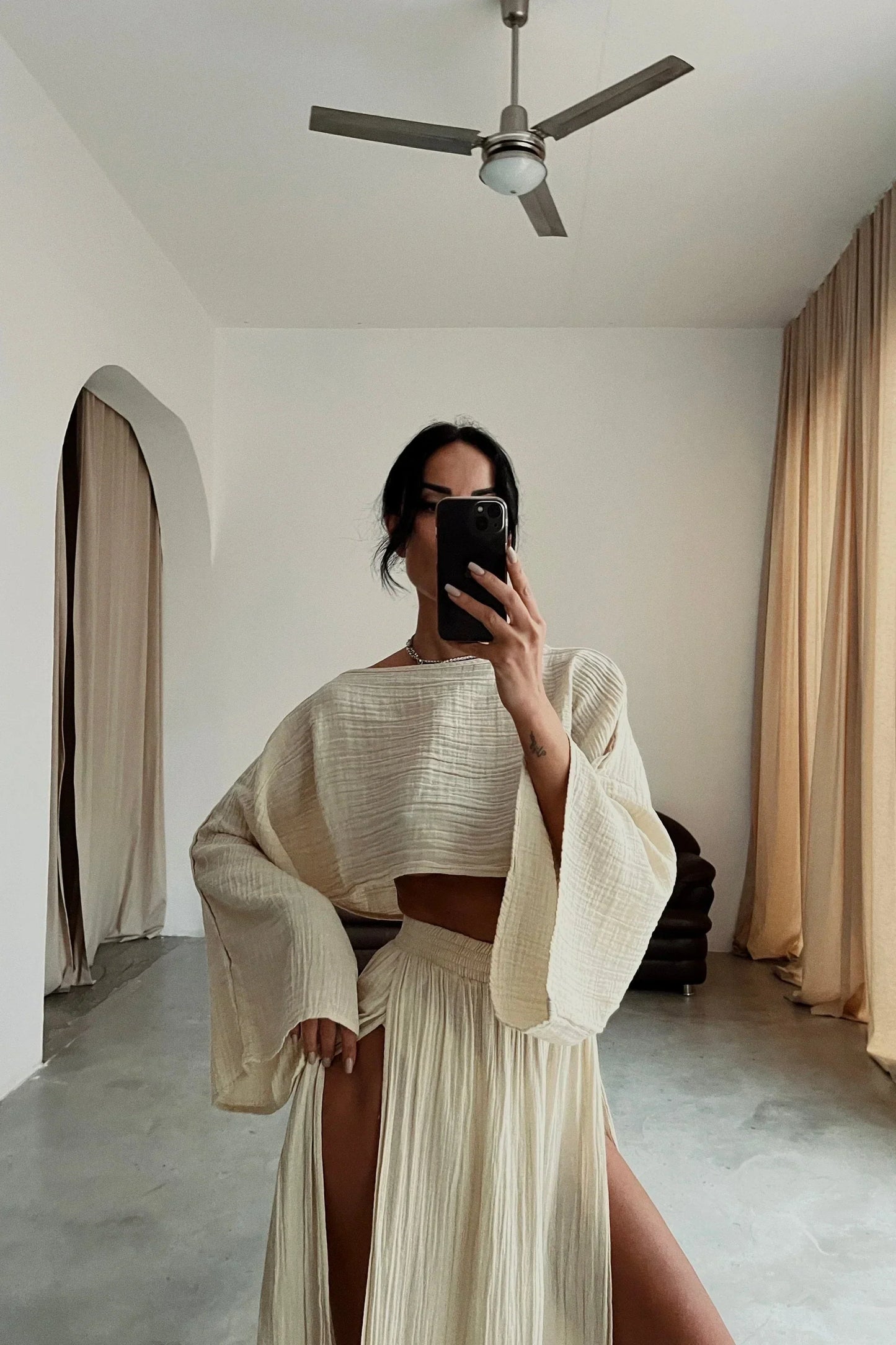 Mara | boho crop top en maxi rok sets