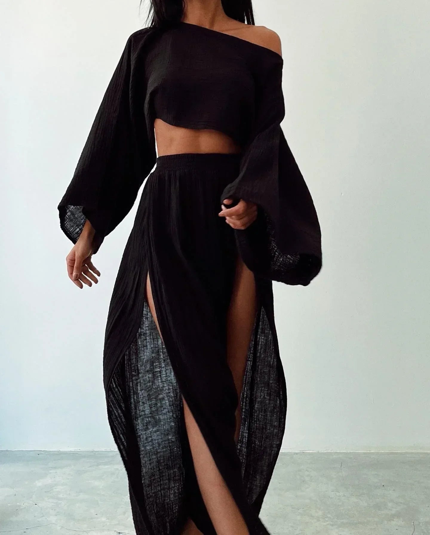 Mara | boho crop top en maxi rok sets