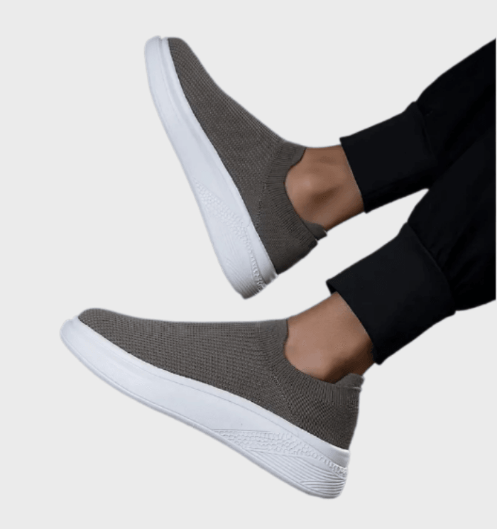 Jaxon - Donkergrijze instapsneakers voor heren met hoge tussenzool schoenen