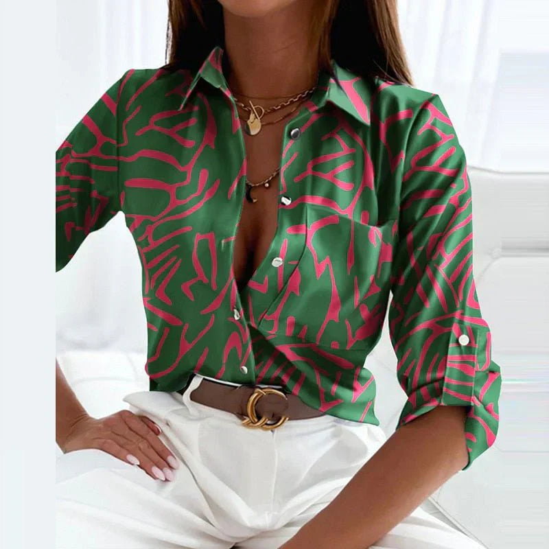 Anastasia - Blouse met omgeslagen kraag