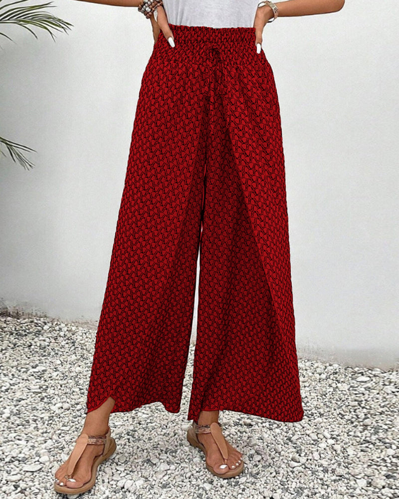 Elastische broek met wijde pijpen - Susana