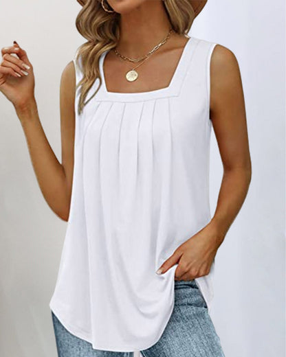Cevile | Mooie vierkante hals Tank top