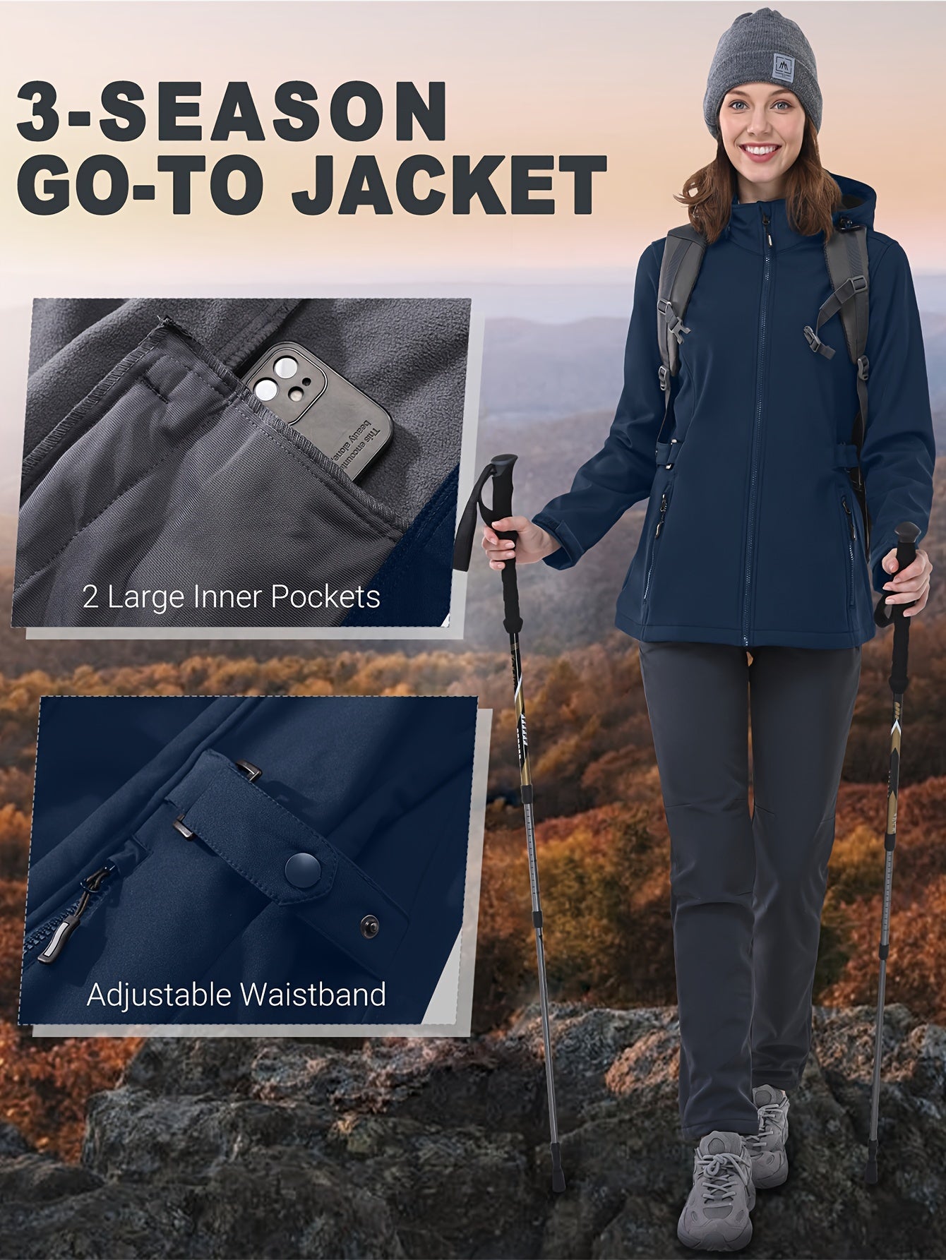 Milda - Dames Softshell Jacket - Winddicht, waterafstotend en ademend outdoor-jack