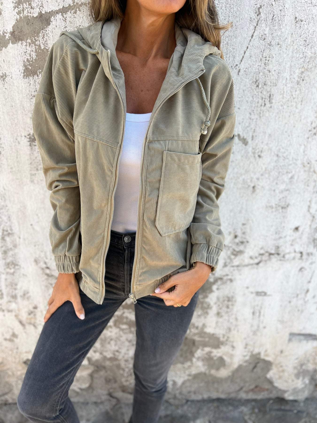 Chessie - Casual jas met rits en capuchon