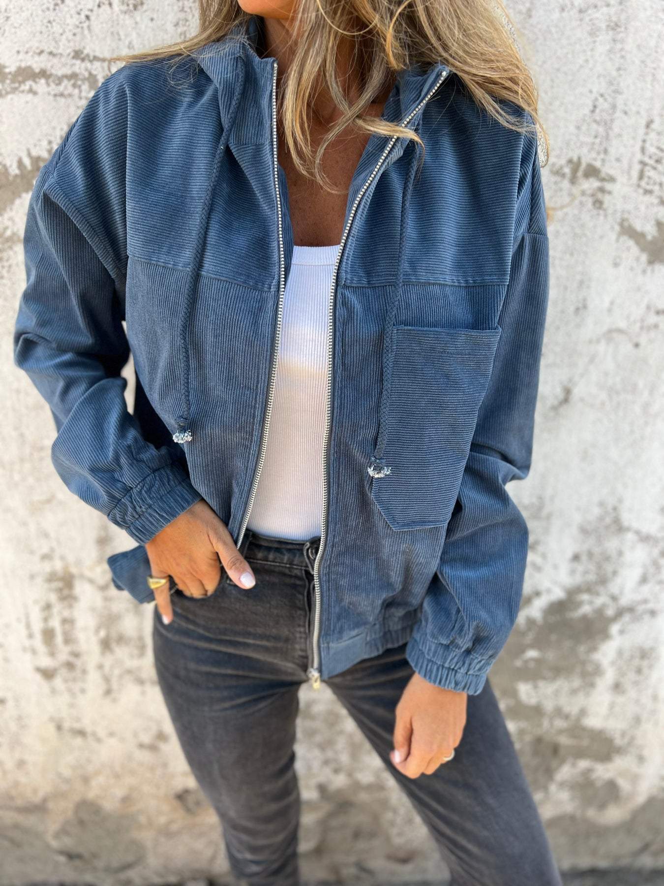 Chessie - Casual jas met rits en capuchon
