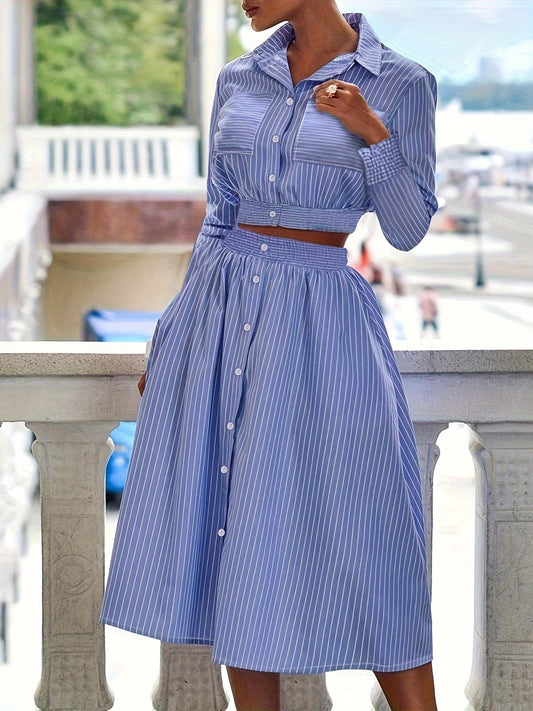Gestreepte tweedelige rok set - Eleanor