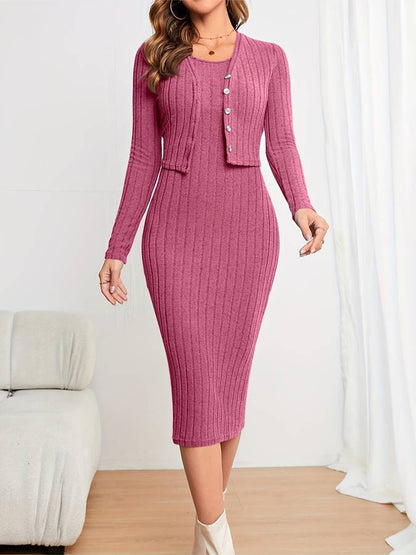 Midi jurk met vest
