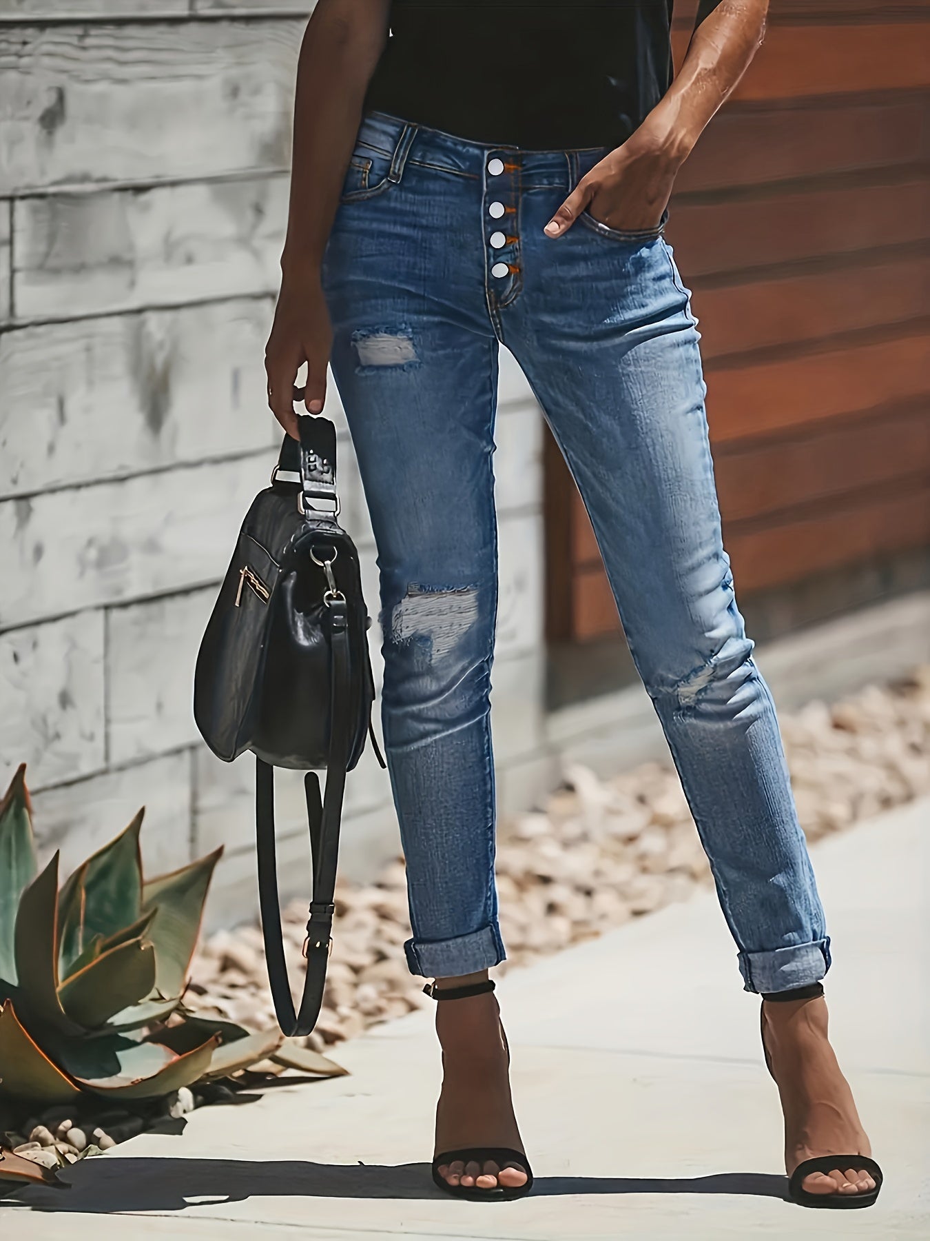 Blauwe gescheurde jeans - Isabella